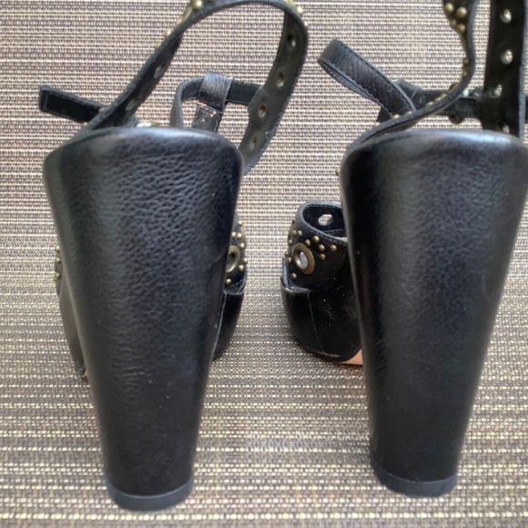 90s Bridget Shuster riveted studded platform heels sandals - Picture 5 of 10